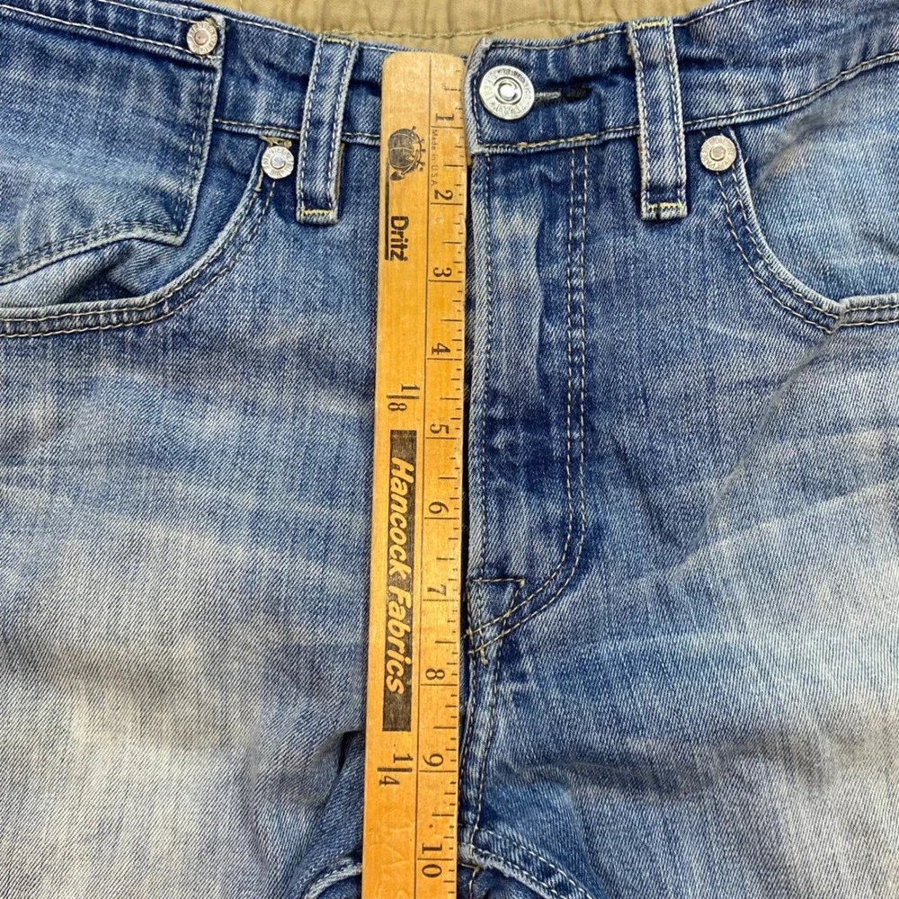 Levi Strauss Slim Straight Jeans Sz 34 Mens Blue Y2K Skater Side Seam Detail